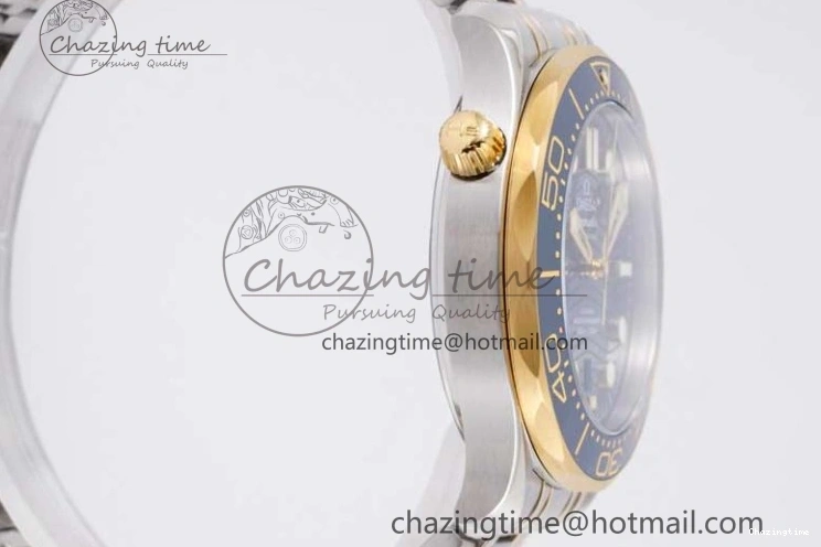 0118 ZeroBulk Seamaster Diver 300M SS YG Blue Ceramic Bezel JVSF 1:1 Best Edition Blue Dial on SS YG Bracelet A 7784